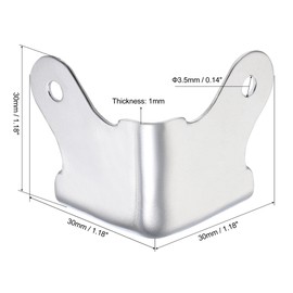 sourcing map 30x30x30mm Metal Box Corner Protectors Box Edge Guard Chrome Plating 8pcs