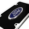 Ford Black Acrylic License Plate with Chrome Frame Kit
