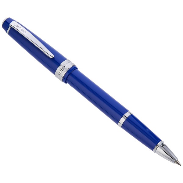 Cross Bailey Light Polished Blue Resin Rollerball Pen - Refillable Medium Gel Ink Rollerball