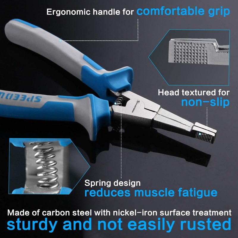 SPEEDWOX 8" Special Lock Ring Pliers - Straight Jaw &