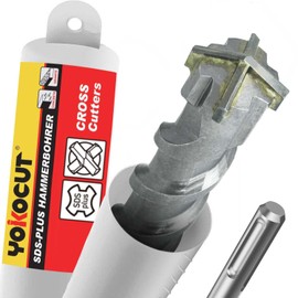 SDS Plus Drill Bit 25 x 260 mm, Hammer Drill Bit 4 x Cutting, Masonry Drill Bit Reinforced Concrete Masonry Brick Sand-lime Brick, Concrete Drill, Ideal for Drilling in Stone, Concrete, Natural Stone