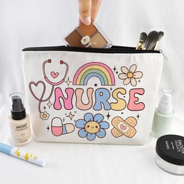 YINSSA Nurse Gifts For Women Nurse Appreciation Gifts Makeup Bag Nurses Week Gift for Nursing Graduates Medical Assistant Birthday Certified Nurses Day Gifts For Work Travel Cosmetic Bag