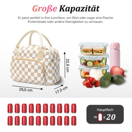 AOTM Lunch Bag Picnic Bag Women Men 12L Large Insulated Lunch Box Cool Bag Stain Resistant & Adjustable Shoulder Strap Thermal Bag Lunch Bag Portable Cool Box Small Work/On the Go