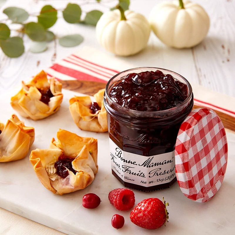 Bonne Maman Four Fruit Preserves, 13 oz Glass Jars (Pack