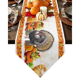 Easter Table Runners Easter Bunny Dresser Scarves Cute Rabbit Leopard Stripe Spring Floral Decorative Runners for Easter Day Spring Dinner Table Decor Home Kitchen Dining Room,13x90 inch