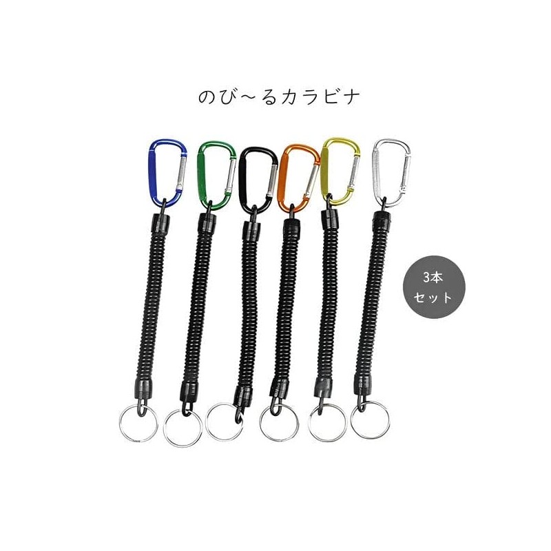 Schicksal. Expandable Carabiner Set of 3, Strap, Key Reel, Keychain,