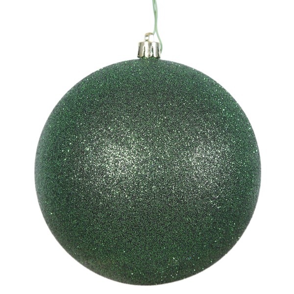 Vickerman N592524DG Glitter Ball Ornament with Shatterproof UV Resistant, Pre-drilled