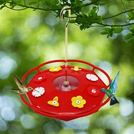 Hummzinger Highview, Hanging Hummingbird Feeder, Red (B)
