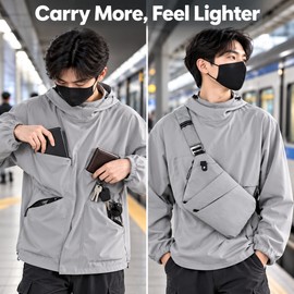 Anti-Theft Travel Sling Bag – Ultra-Thin Nylon Crossbody Chest Bag with Secure Zipper & Adjustable Strap