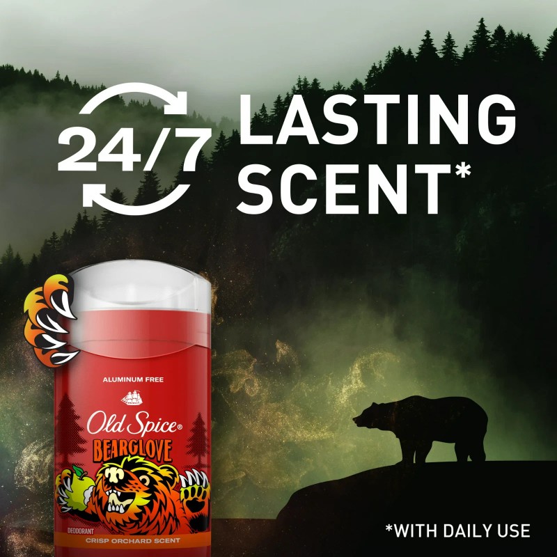 Old Spice Aluminum Free Men's Deodorant, Invisible Solid Stick Bearglove,