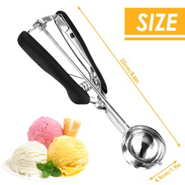 Lnjya Ice Cream Scoop Stainless Steel 5 cm, Ice Cream Spoon Stainless Steel Ice Ball Scoop, Large Ice Ball Mould, Ice Cream Scoop Ice Cream Spoon for Ice Cream Waffles, Cakes, Melon
