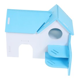 WOONEKY Double Layer Guinea Pig House Hideout Durable Small Animal Habitat Cozy Shelter for Hamsters Chinchillas Rats Stylish Design for Indoor Use