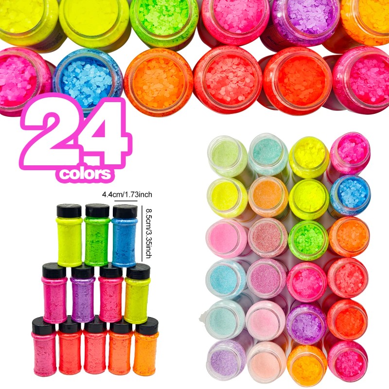 Free Samples and Cost 24 Pcs 2ozJar Glitter Sparkly Chunky