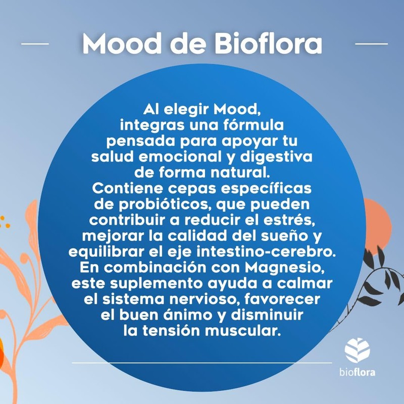 Bioflora Mood Probióticos y Prebióticos + Citrato y Glicinato de