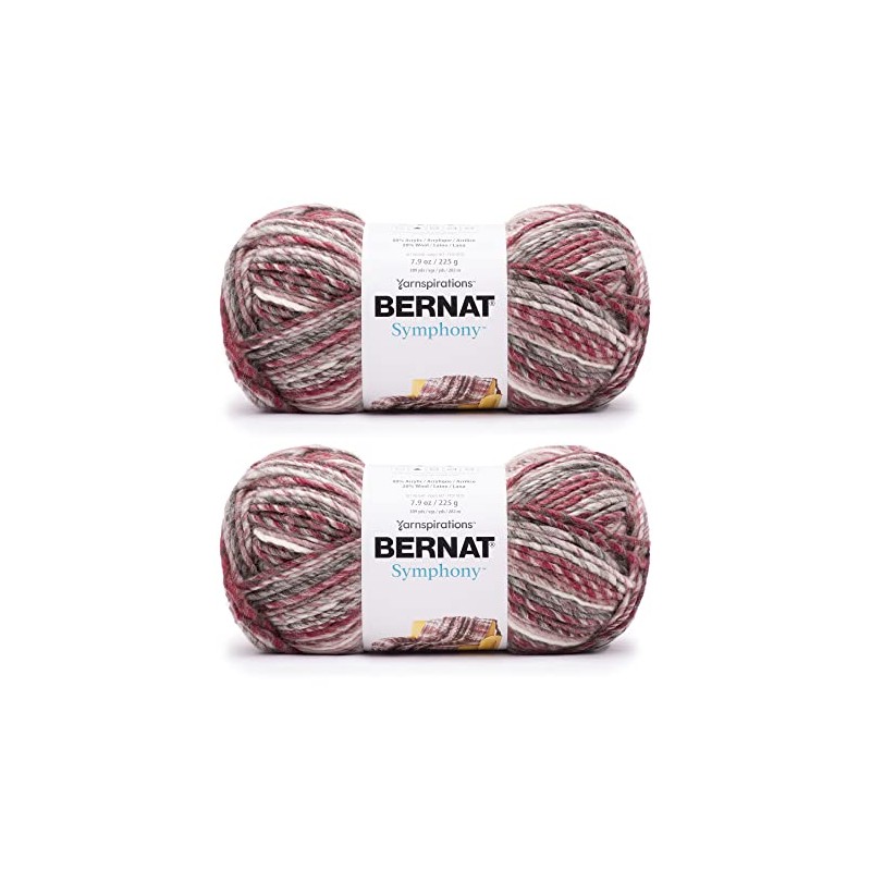 Bernat Symphony Pomegranate Punch Yarn - 2 Pack of 225g/8oz