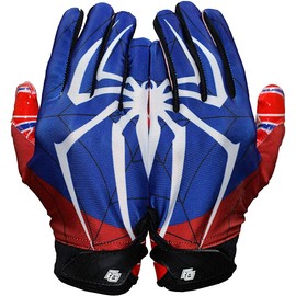 Repster Football Gloves - Tacky Grip Skin Tight Adult Football Gloves - Enhanced Performance Football Gloves Men - Spider - Men Pro Elite Super Sticky Receiver Football Gloves - Adult Sizes (X-Large)