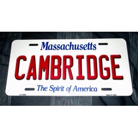 CAMBRIDGE MASSACHUSETTS Metal License Plate #02 - NEW