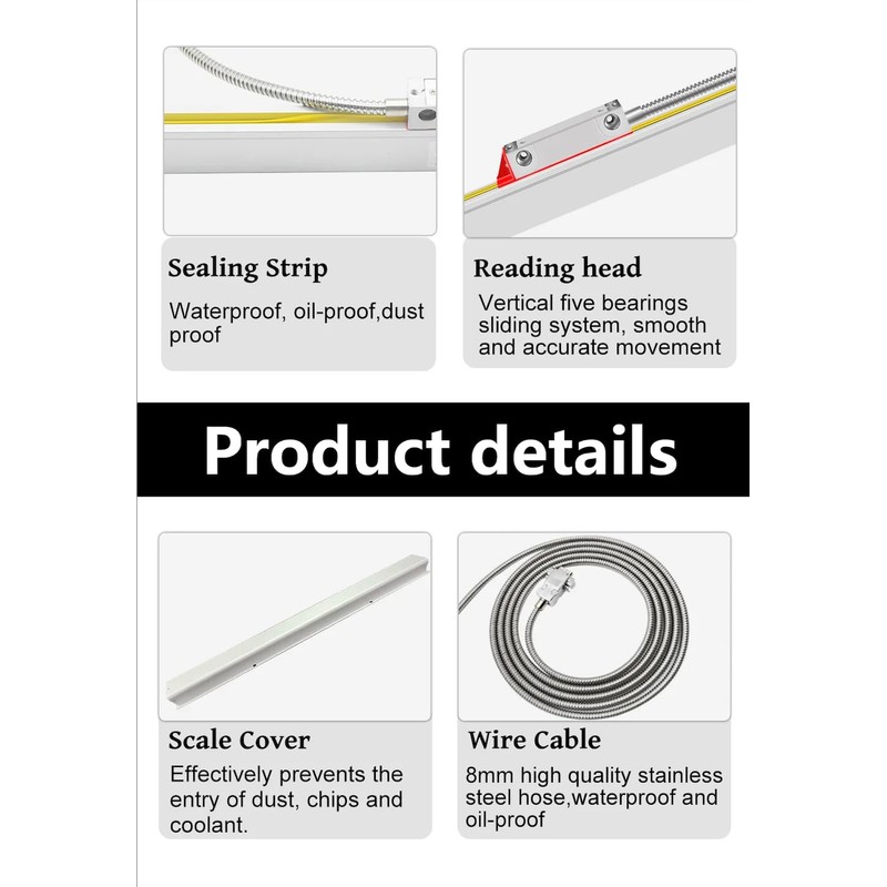 Ditron Linear Scale 350mm (14'') 5um Optical Glass Encoder Sensor