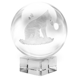 CHUNZHILAI Crystal Ball Engrave 3D Cat and Butterfly Figurines with Crystal Stand Cat Gifts for Cat Lovers Home Collectible Ornaments for Friends Birthday