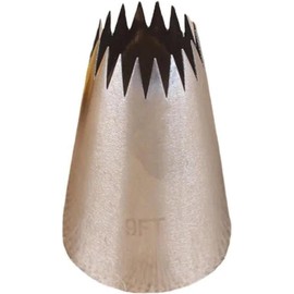 Silver Churro Piping Tip, Piping Tips for Eclair, Open Star Pastry Tip Large for Piping, Icing Tips, Decorating Tools, Icing Piping Tips (9FT)