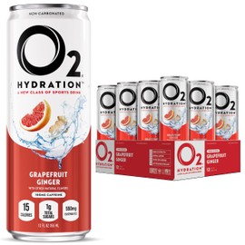 O2 Grapefruit Ginger Post Workout Recovery Drink - Caffeinated Electrolyte Drink for Daily Hydration