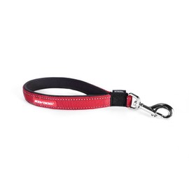 EzyDog Neo Mongrel Short Dog Leash for Large Dogs - Reflective Stitching for Nighttime Safety with a Heavy Duty Snap Hook for Comfort and Control - Add an Extension for a Full Size Leash (Red)