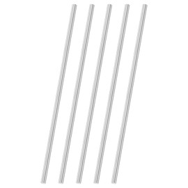 M METERXITY 5-Pack 304 Stainless Steel Solid Round Rod, 5x200mm Metal Solid Shaft Rods for DIY Craft/Model Car/Helicopter Airplane/Metal Working, Lathe Bar Smooth Stock [0.2x7.87IN]