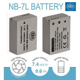Big Mike's BM Premium NB-7L Battery for Canon PowerShot G10, G11, G12, SX30 IS Digital Camera