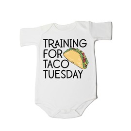 Taco Bodysuit Training For Taco Tuesday Baby Romper Taco Bout Cute Baby Outfit Taco Twosday Birthday Baby Sweatshirt (0-6 Months, Training for Taco Tuesday Printed Short Sleeve Romper)