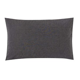 2 Piece Pillow Cover Set, Organic Cotton, 100% Washed Cotton, 2 Pillow Cases, 11.8 x 19.7 inches (30 x 50 cm), Dust Mite Resistant, Antibacterial, Odor Resistant, Envelope Type, Charcoal Gray