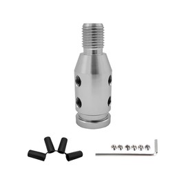 povtii Universal Gear Shift Knob Adapter, M12×1.25 Aluminum Alloy Shifter Knob Adapter for Non-Threaded Shifters, Shifter Knob Boot Retainer Gear Stick Connector, Car Accessories (Silver)