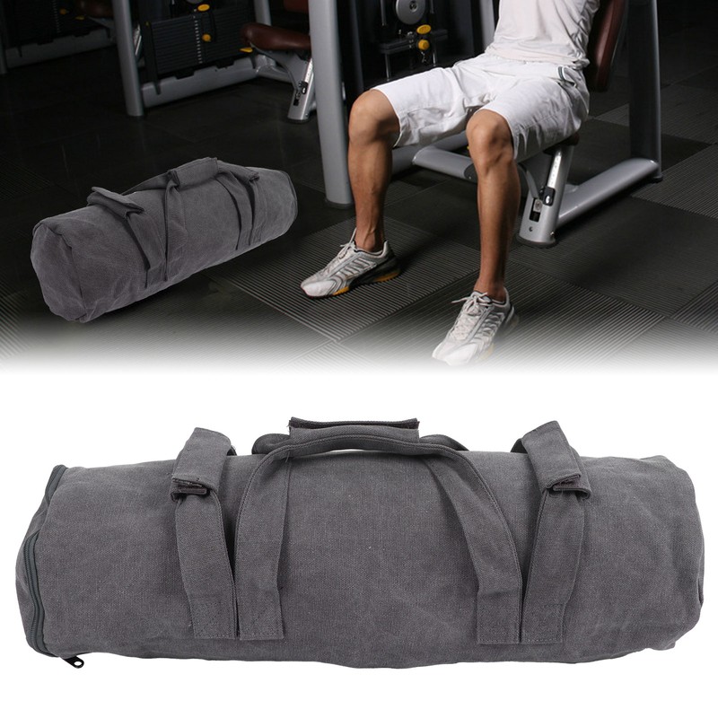 Adjustable Fitness Sandbags Canvas WeightBearing Training Bag for Garden Training(Gray
