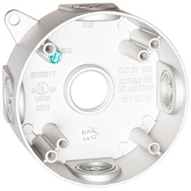 RAB Lighting VXC-3/4 Weatherproof Round Box with No Cover, Aluminum, 3/4" Hole Size, Natural