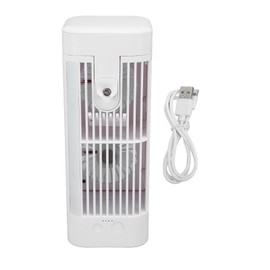 Desk Air Cooler Excellent Cooling Effect Night Light Portable Air Conditioner Fan for Homes Dormitories Offices Spray (3600mAh)/8.5cmx8.5cmx22cm/3.3x3.3x8.7in(LxWxH)