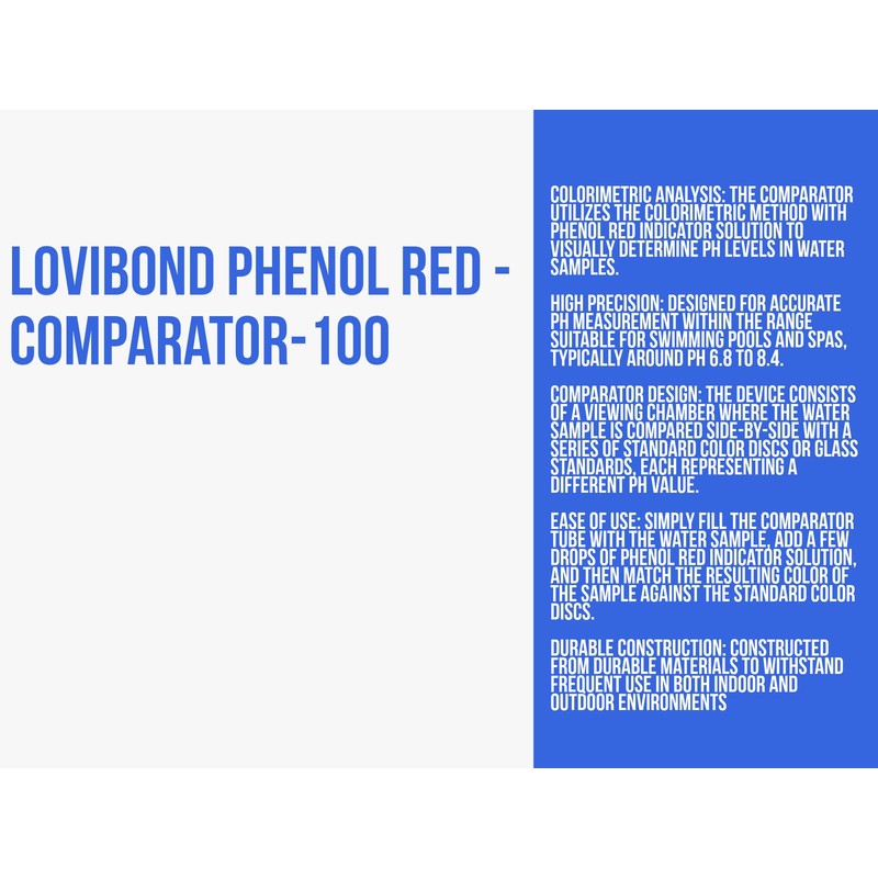 Lovibond Phenol Red Comparator Tablets for pools, spa, hot tub