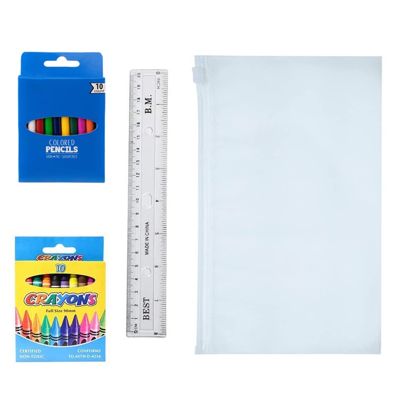 Moda West 52 Piece Bulk School Supplies Kits - Pens,