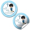 First Holy Communion Religious Thank You Sticker Labels for Boys