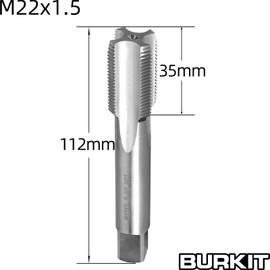 Burkit M22 X 1.5 Tap and Die Set, M22 x 1.5 Machine Thread Tap and Round Die Right Hand