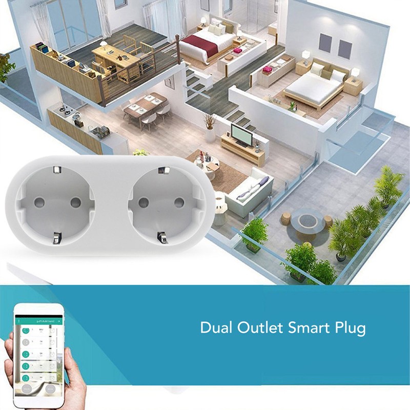 Wifi Smart Plug Wifi Dual Outlets Socket Shunt Double Control