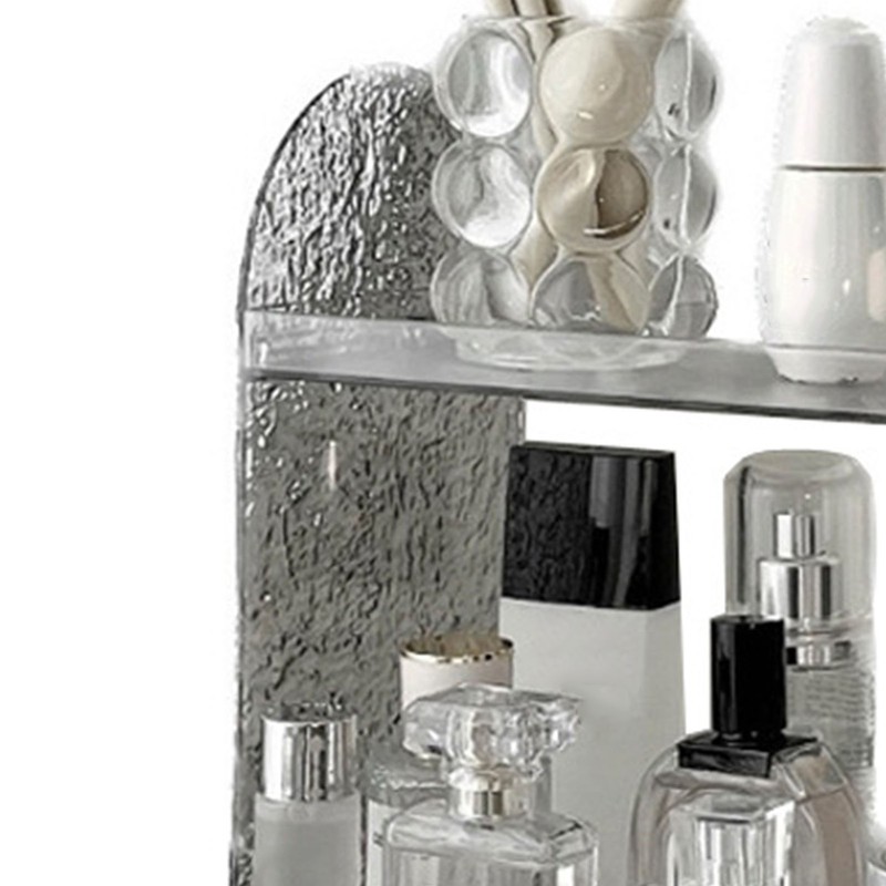 Double Layer Storage Shelf Large Capacity Fashionable 2 Tier Acrylic