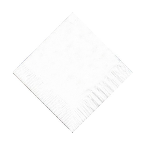 50 Plain Solid Colors Beverage Cocktail Napkins Paper - White