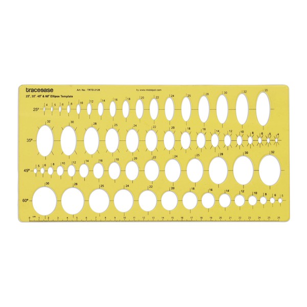 Traceease Geometric Drafting Ellipse Template Drawing Stencil, Designing Template Measuring