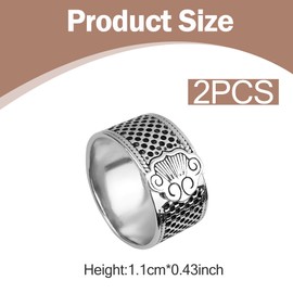 2 Pieces Adjustable Silver Cloud Design Sewing Thimble Rings, Metal Finger Guards, Adjustable Finger Protectors and Fingertip Thimbles, Suitable for Hand Sewing, Quilting and Embroidery