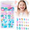 Press on Nails for Kids Short Square Fake Nails with