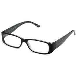 Unisex Clear Lens Plastic Fashion Glasses in Black