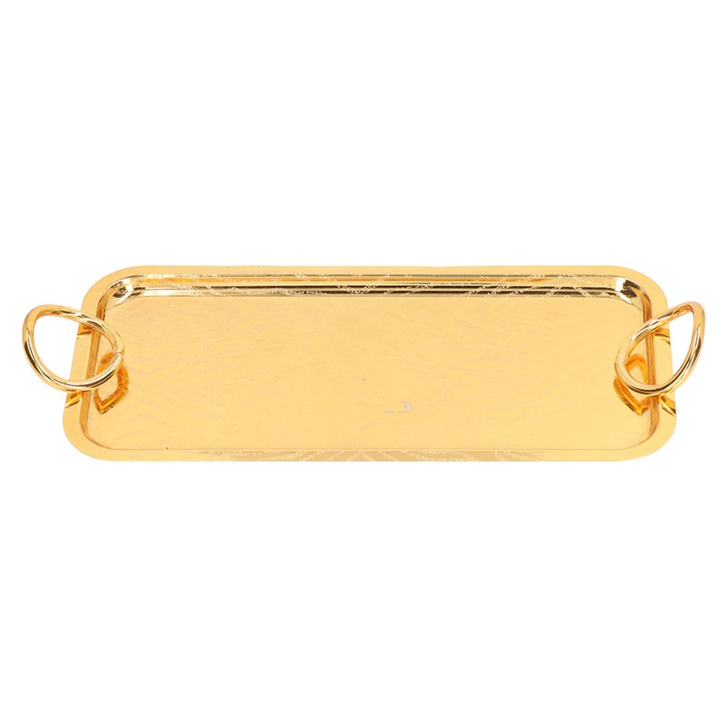 Rectangular Tea Cup Tray Gold Fruit Food Storage Tray with