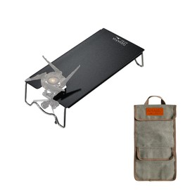 NANGOGEAR Aluminum Camping Table L13.4'' x W6.7'' x H3.1'' with Storage Bag (20201,20203,20204) (for CB-JCB (Black, 20203-BK))