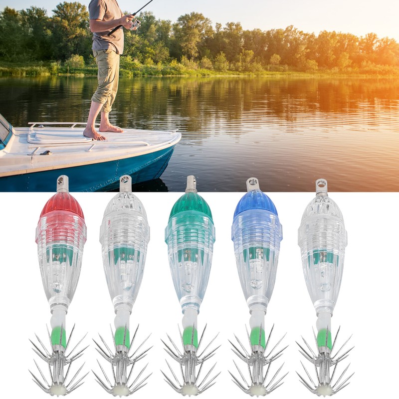 LED Underwater Fishing Lure Light Deep Drop Shape Waterproof Flashing