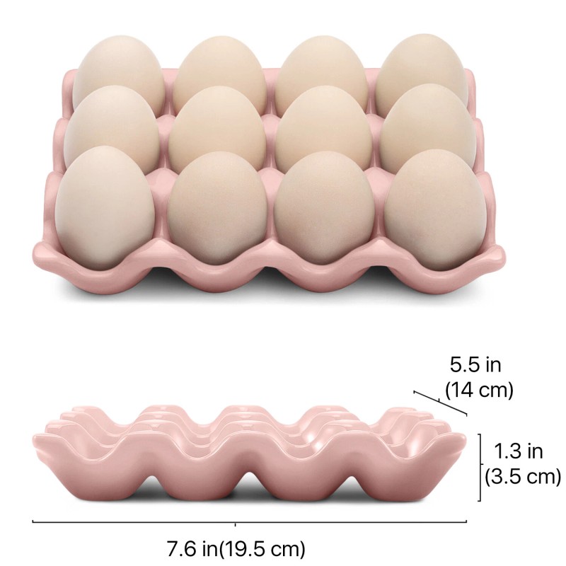 Ceramic Egg Tray 12 + 6 Cups Egg Holder Container