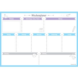 PRICARO Complete Planner Set "Allerlei", Light Blue, Pack of 4